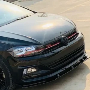 vista frontal de vw polo mk6 com Front Lip VW Polo MK6
